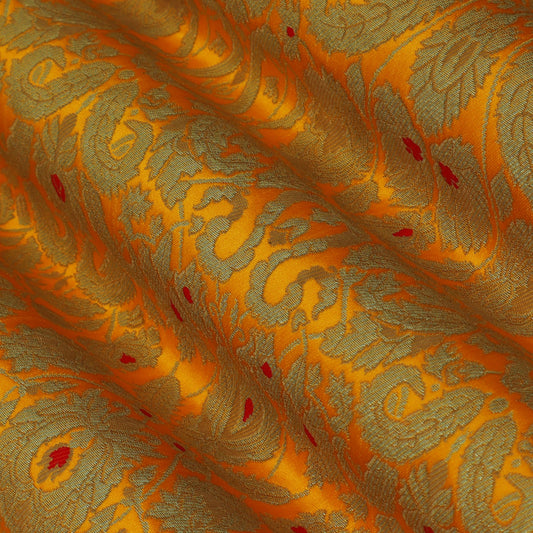 Mustard Color KimKhab Brocade Fabric