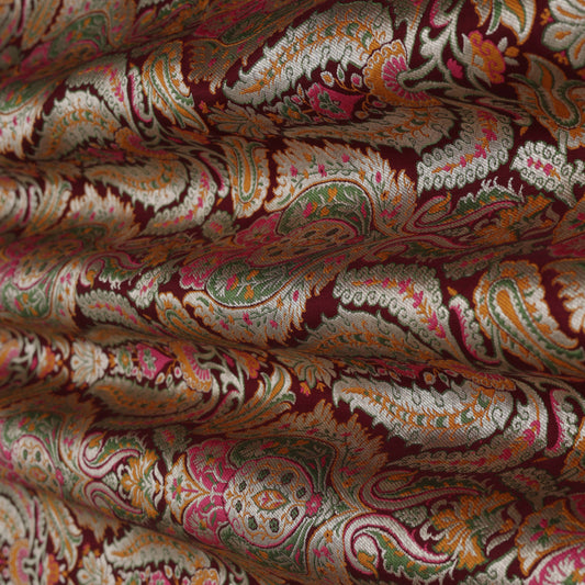 Multi-Color kimkhab Fabric
