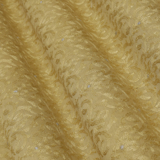 MEHANDI Color Katan Munga Silk embroidery Fabric