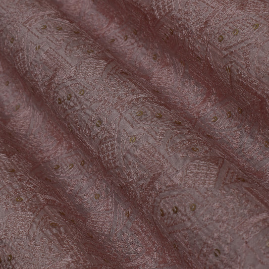 Pink Color Nokia Silk Embroidery Fabric