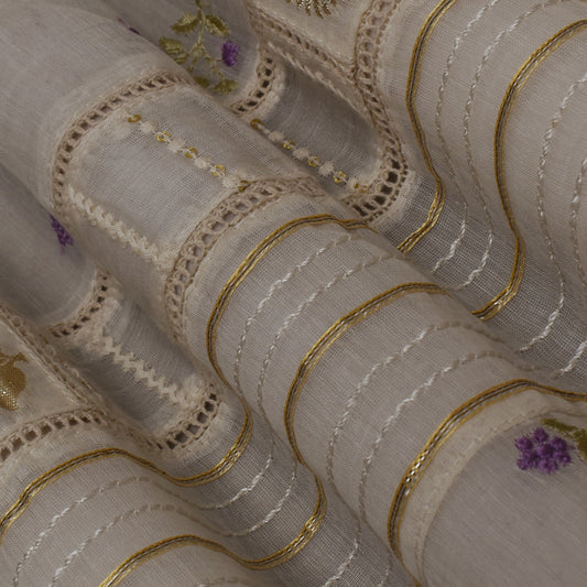 Dyeable Chanderi Embroidery Fabric