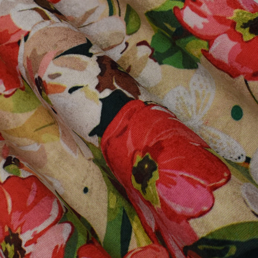 Multicolor Velvet Print Fabric
