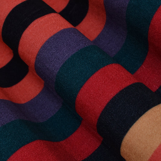 Multicolor Velvet Print Fabric