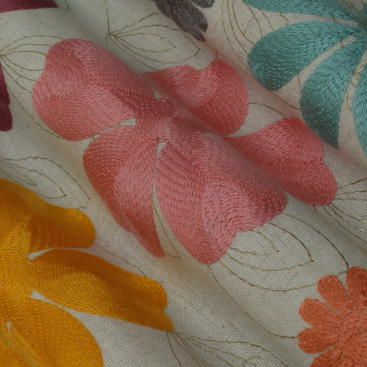 Colored Linen Embroidery Fabric