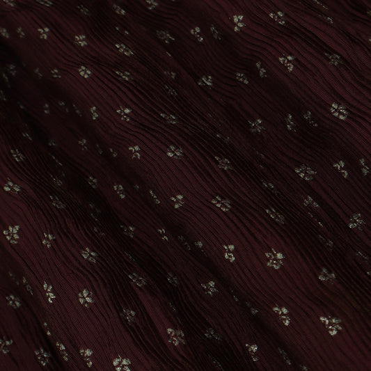 Chocolate Brown Color Crush Tissue Jacquard Fabric