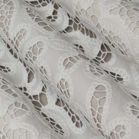 White Color Crosia Cotton Fabric