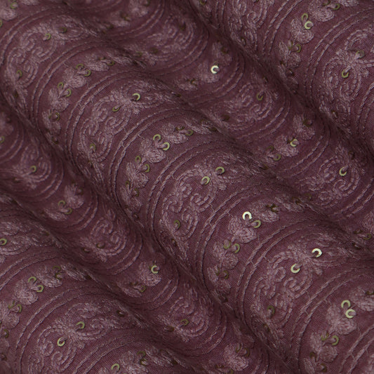Onion Color Nokia Silk Embroidery Fabric