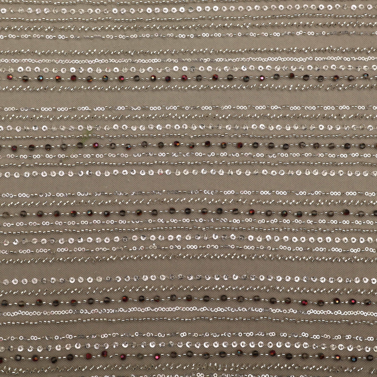 Beige Color Net Embroidery Fabric