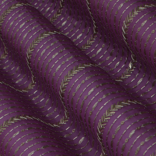 Colored Organza Zari Stripe Fabric