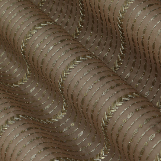 Colored Organza Zari Stripe Fabric