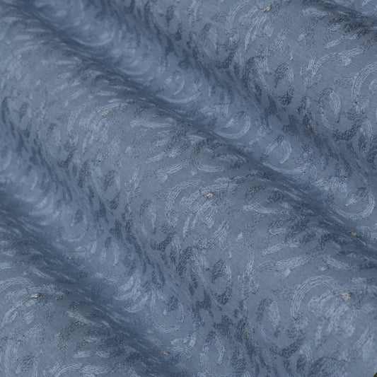 Grey Color Katan Munga Silk embroidery Fabric