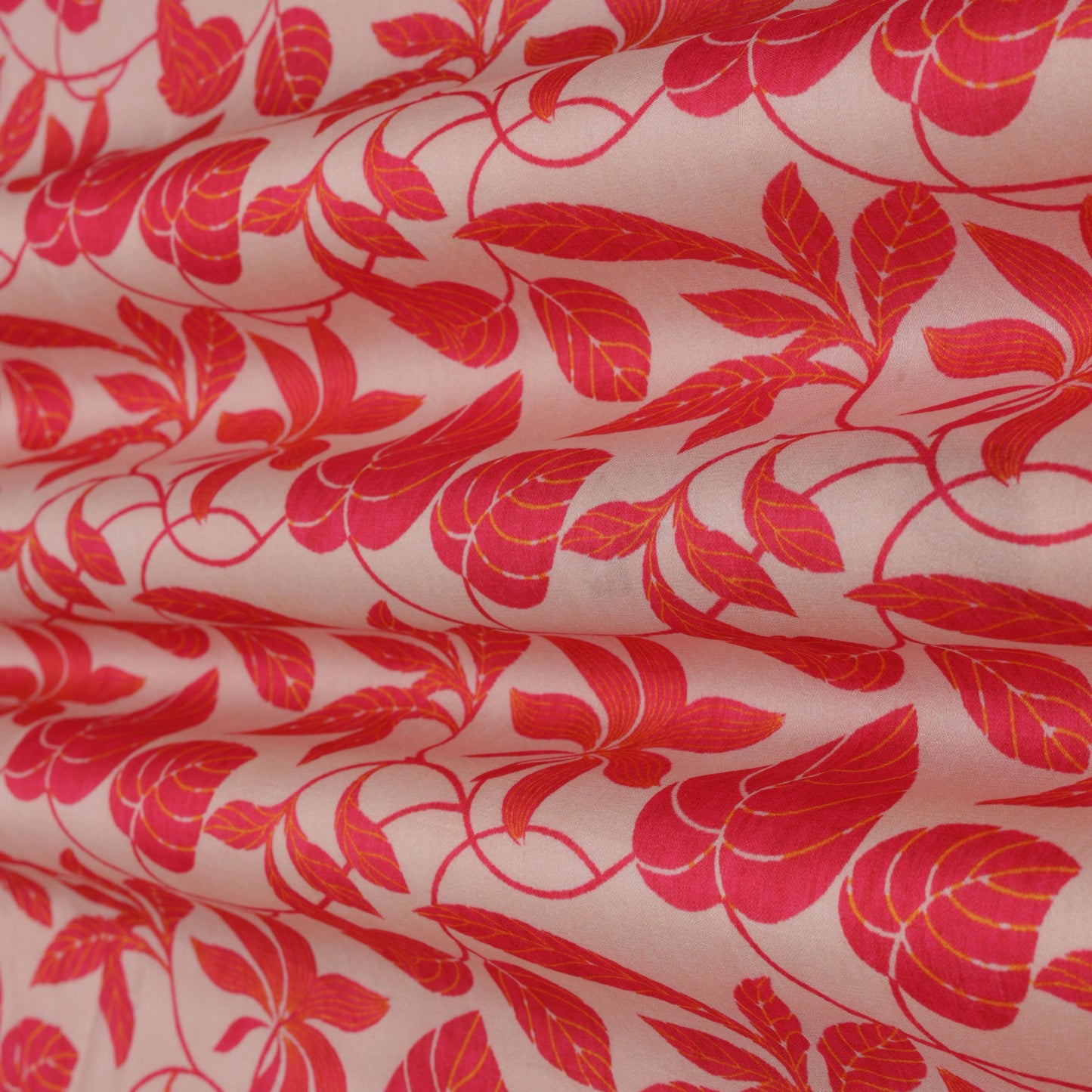 Cream Color Soft Dupion Print Fabric