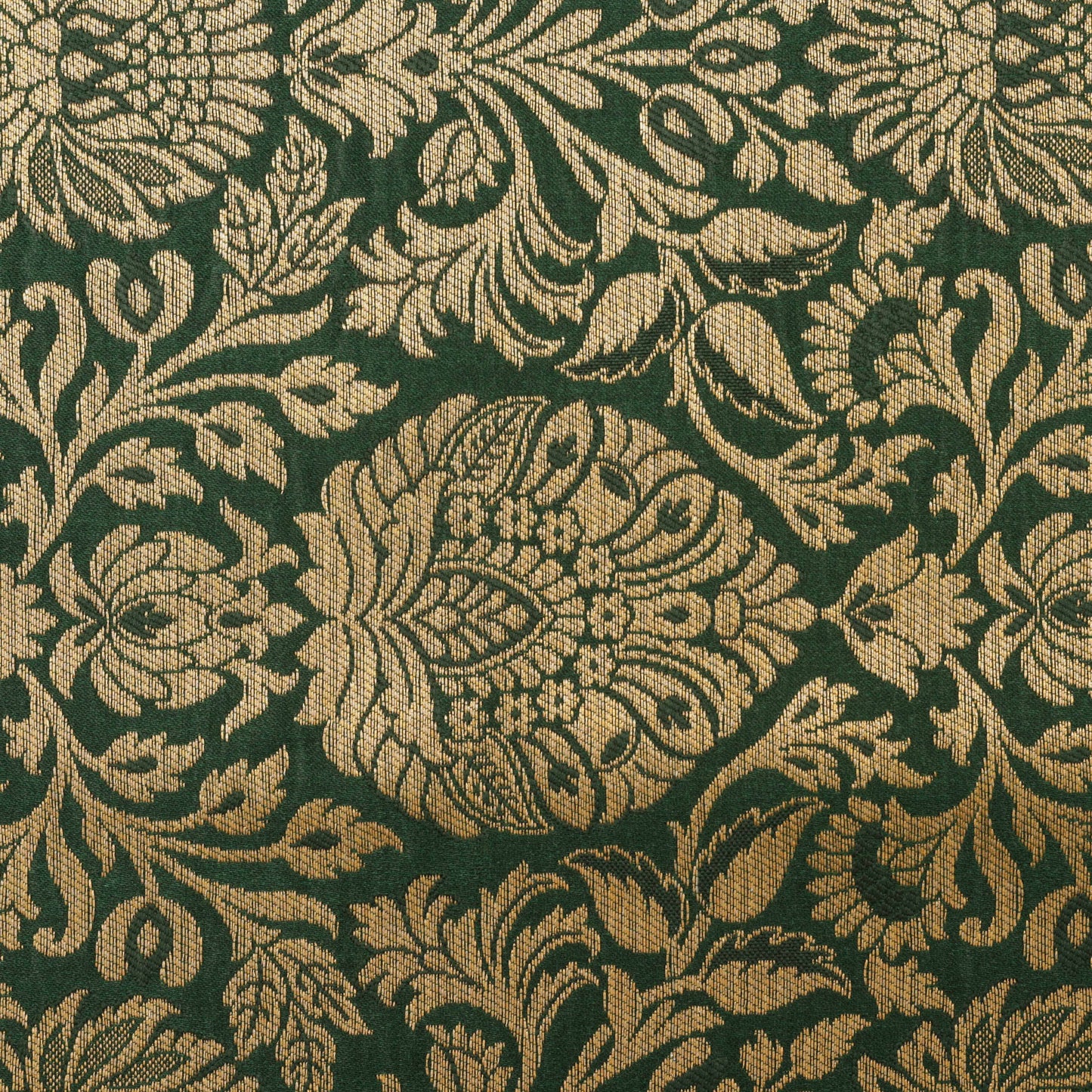 Bottle Green Color Zari Brocade Fabric