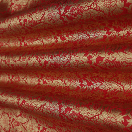 RED Color SATIN Brocade Fabric
