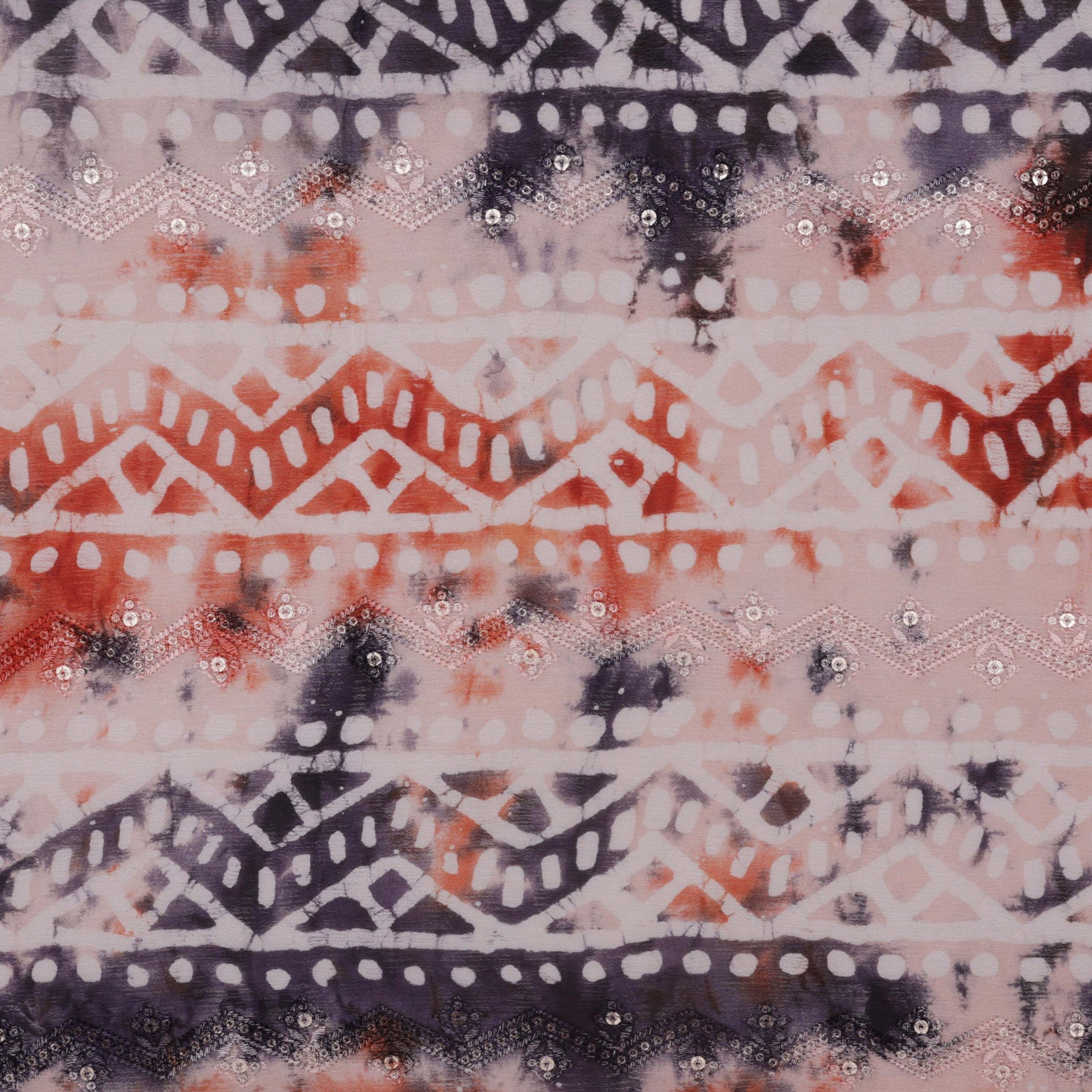 Chinon Chiffon Print Embroidery Fabric