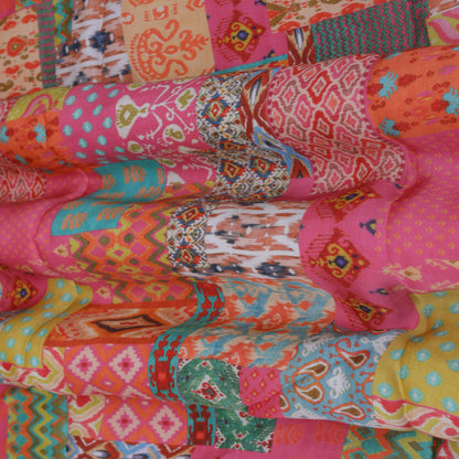 Multicolored Modal Satin Print Fabric