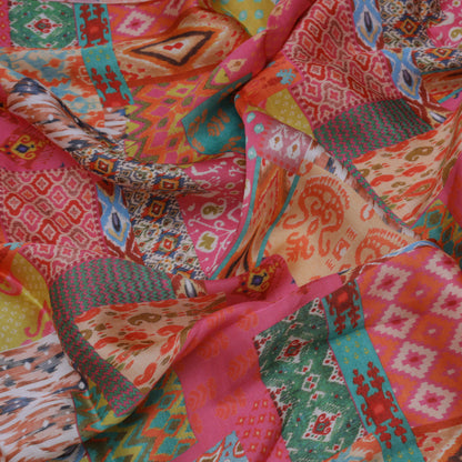 Multicolored Modal Satin Print Fabric
