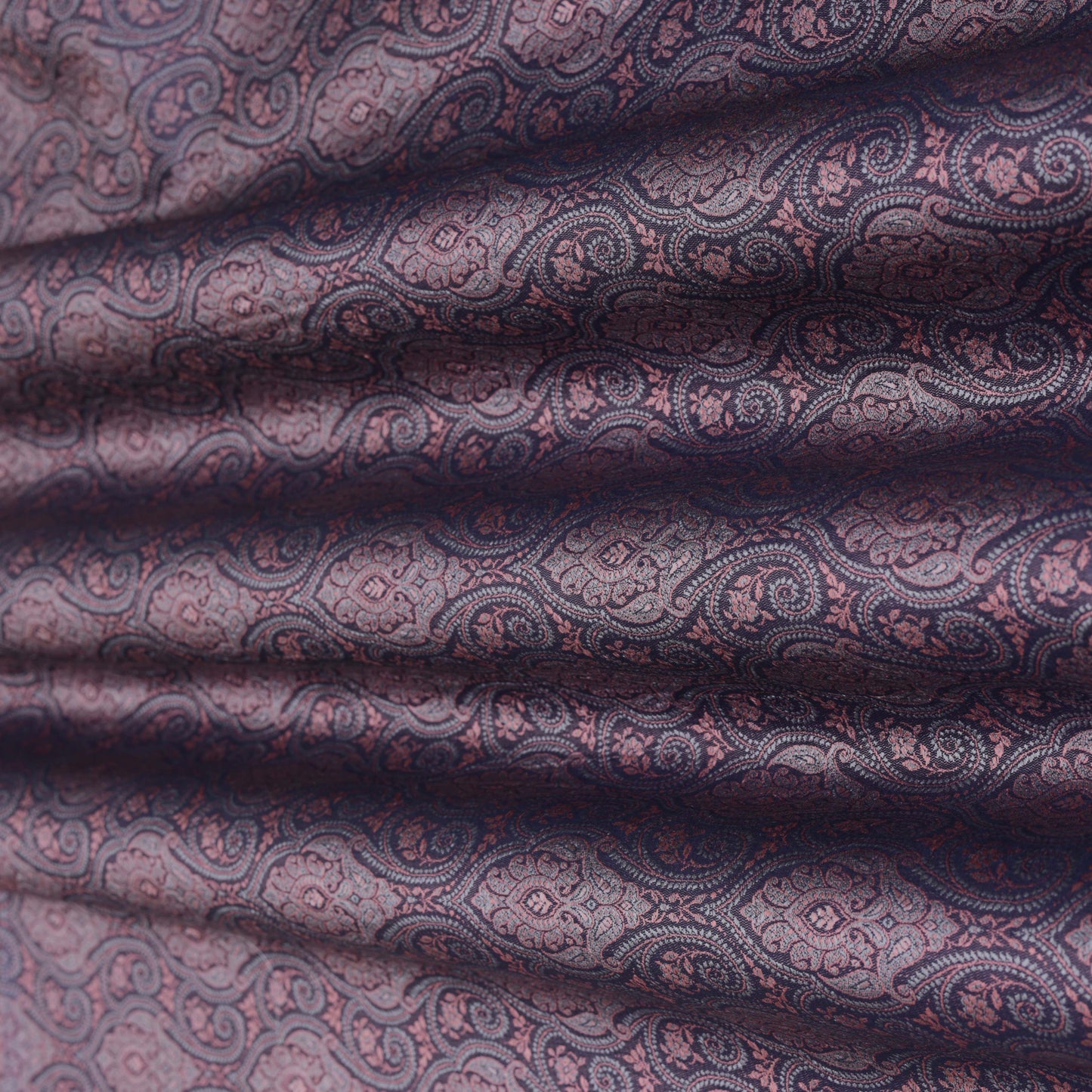 Navy Blue Color Brocade Fabric