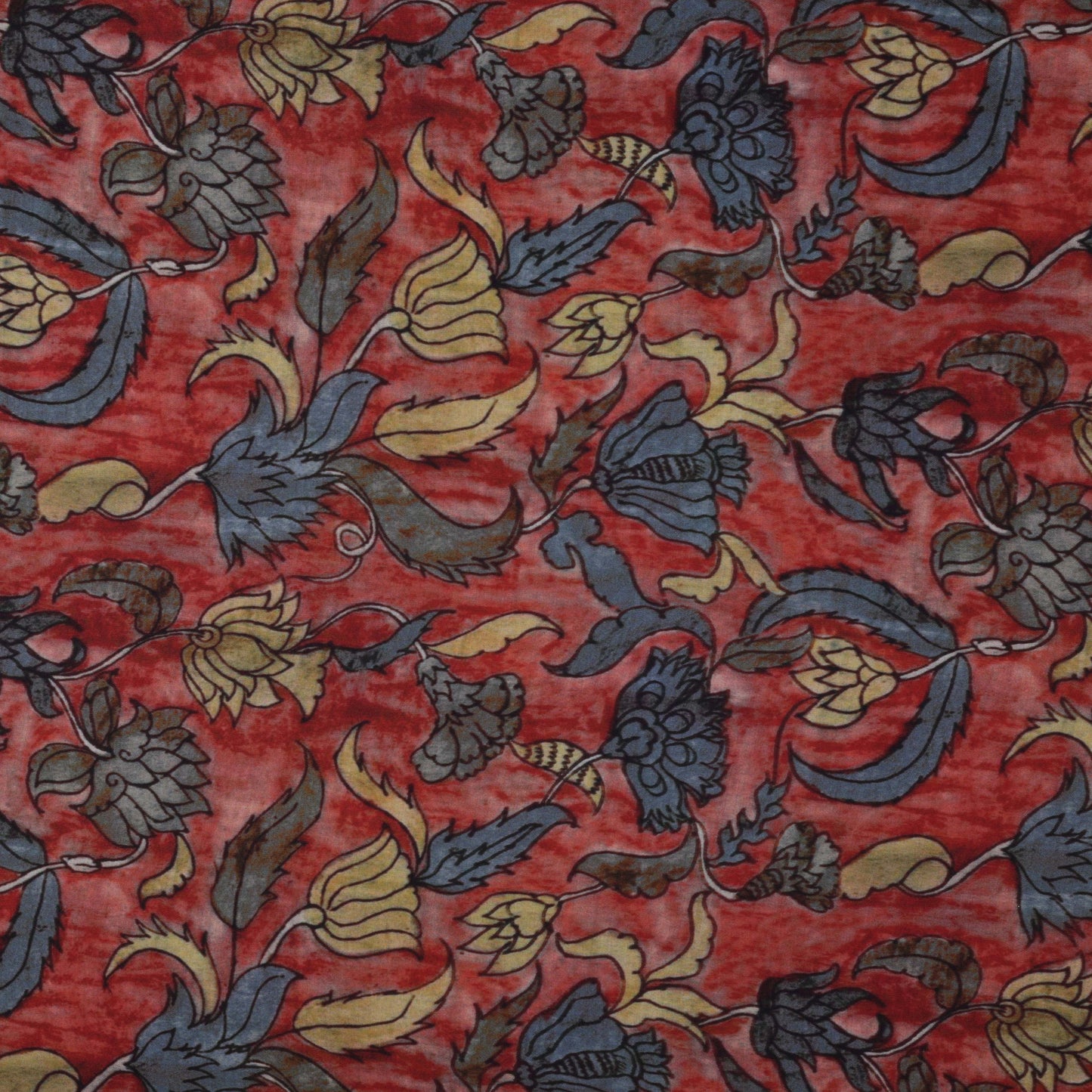 Multi Color Satin Silk Hydra Print Fabric