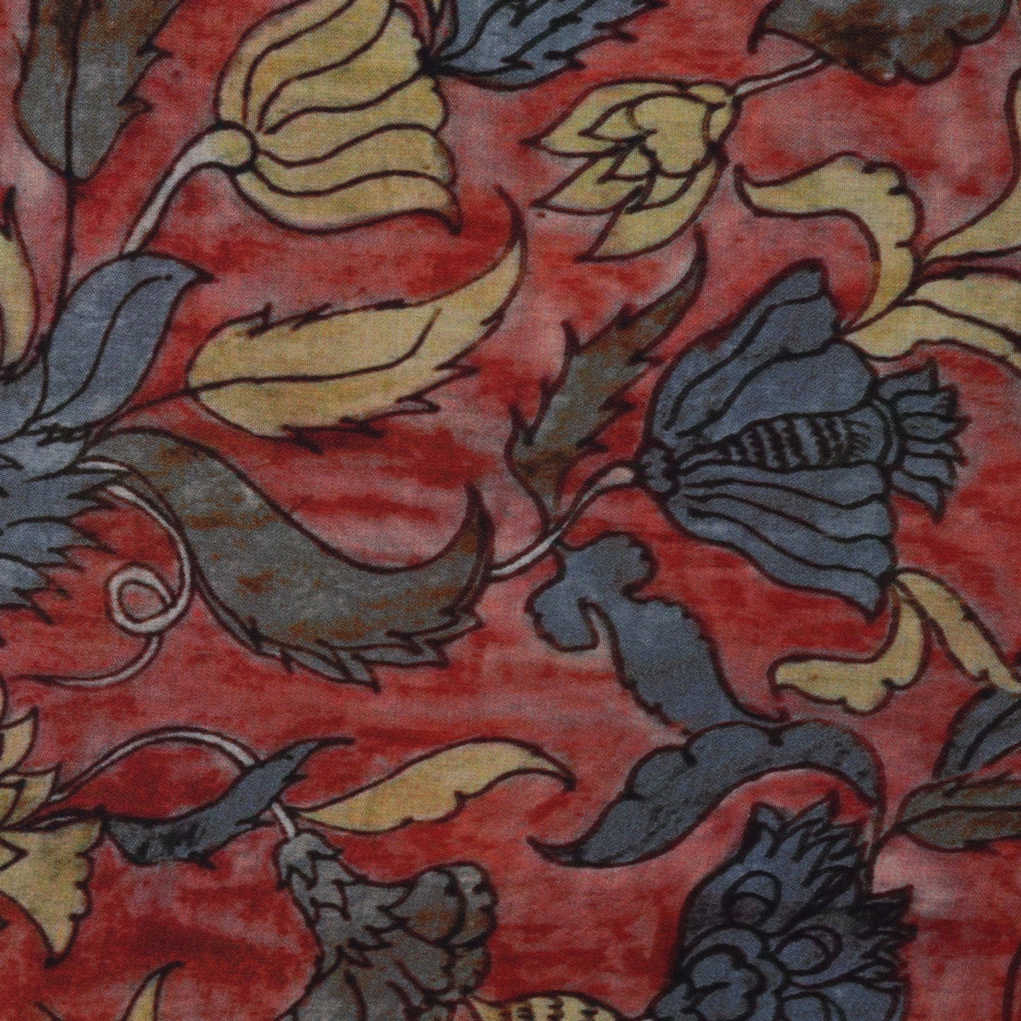 Multi Color Satin Silk Hydra Print Fabric
