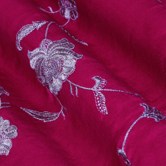 Rani Color Gajji Silk Embroidery Fabric