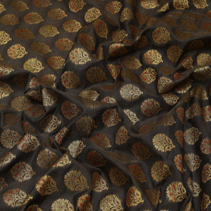 Graphite Color Zari Brocade Fabric