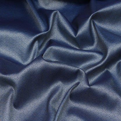 Teal Blue Color Katan Brocade Fabric