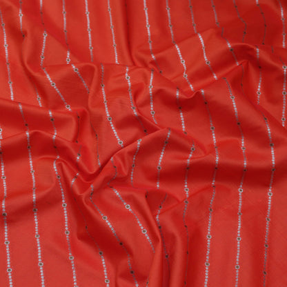 Orange Color Katan Brocade Fabric