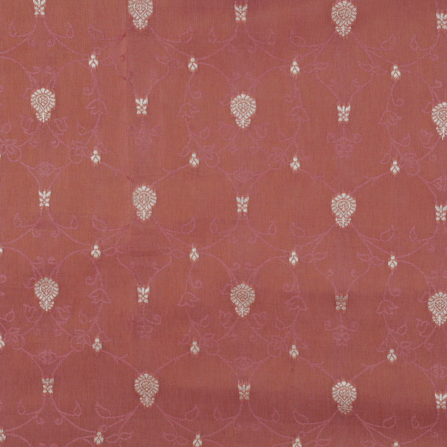 Peach Color Tissue Jaquard Fabric