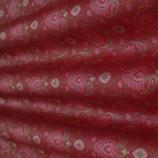 Maroon Color Tanchui Brocade Fabric