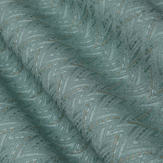 Sea Green Color Katan Munga Silk embroidery Fabric