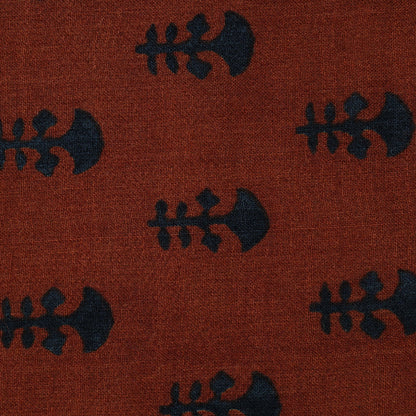 Orange Color Munga Silk Print Fabric