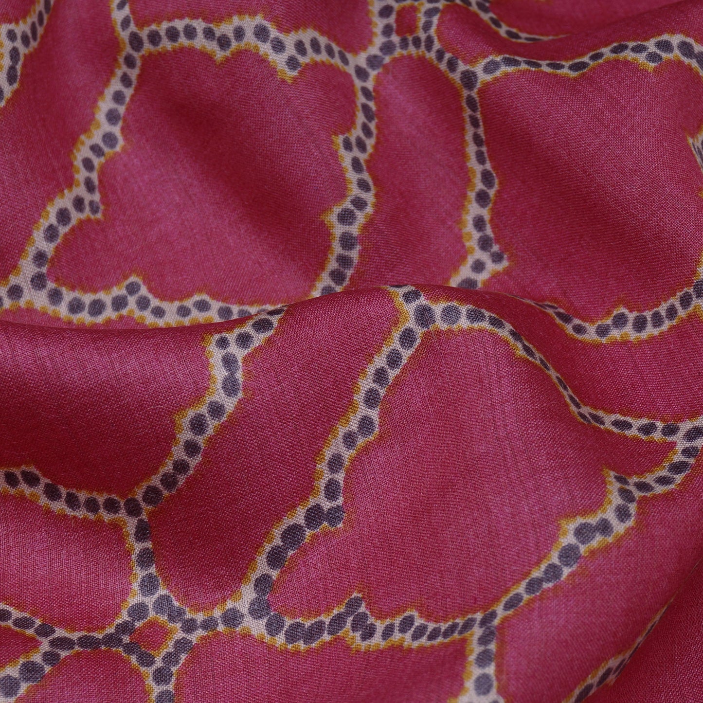 Gajri Color Munga Silk Print Fabric