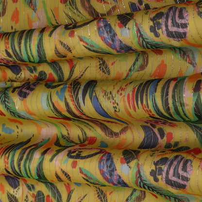 Multi Color Chiffon Lurex Hydra Print Fabric