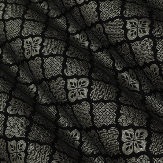 BLACK Color Fabric Munga Brocade