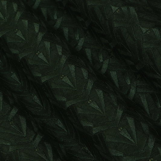 Mehndi Green Color Nokia Silk Embroidery Fabric
