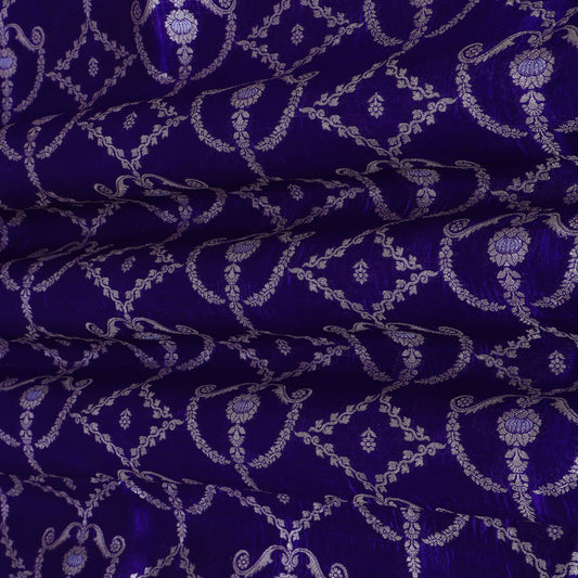 PURPLE Color Katan Dupion Silk Brocade Fabric