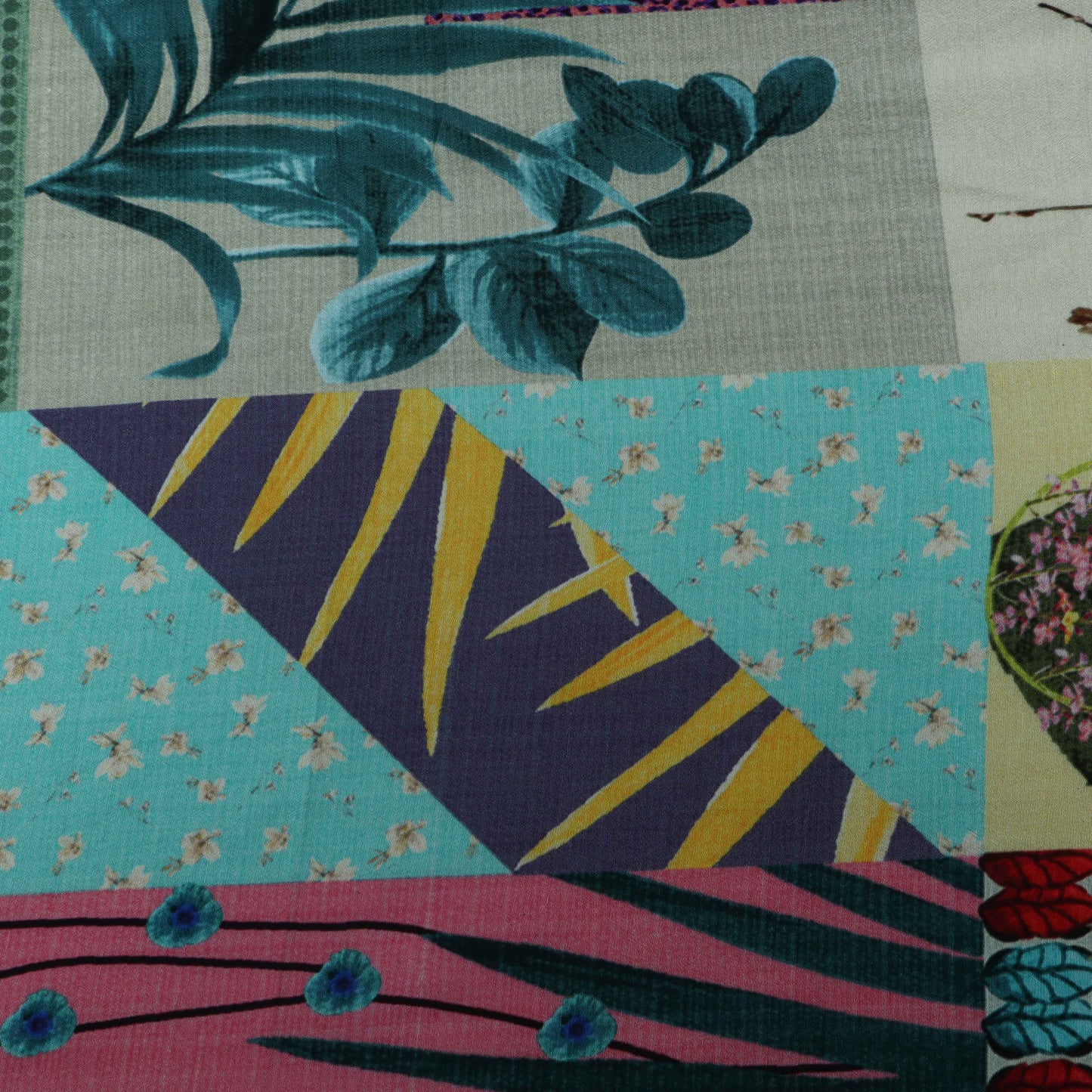 Multi-Color Soft Dupion Print Fabric
