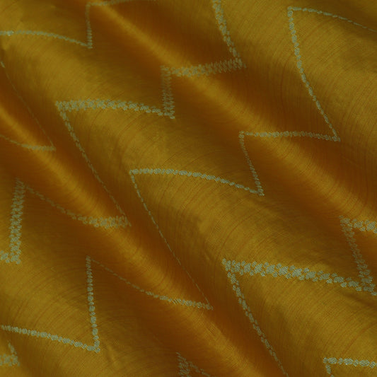 Mustard Color Chinia Dupion Silk Brocade Fabric