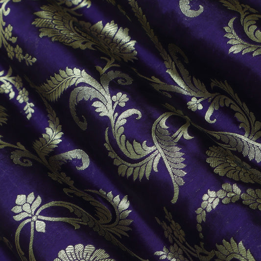 Royal Blue Color Chinia Meena Brocade Fabric
