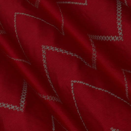 RED Color Chinia Dupion Silk Brocade Fabric