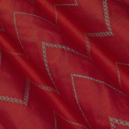 Magenta Color Chinia Dupion Silk Brocade Fabric