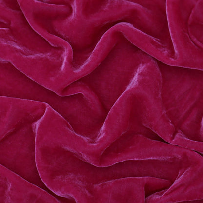 Hot Pink Viscose Velvet Fabric