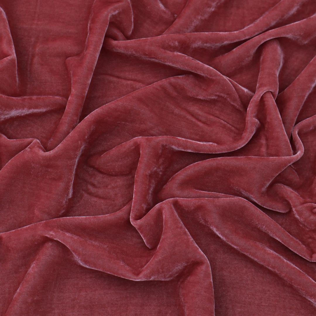 Rouge Pink Pure Velvet Fabric