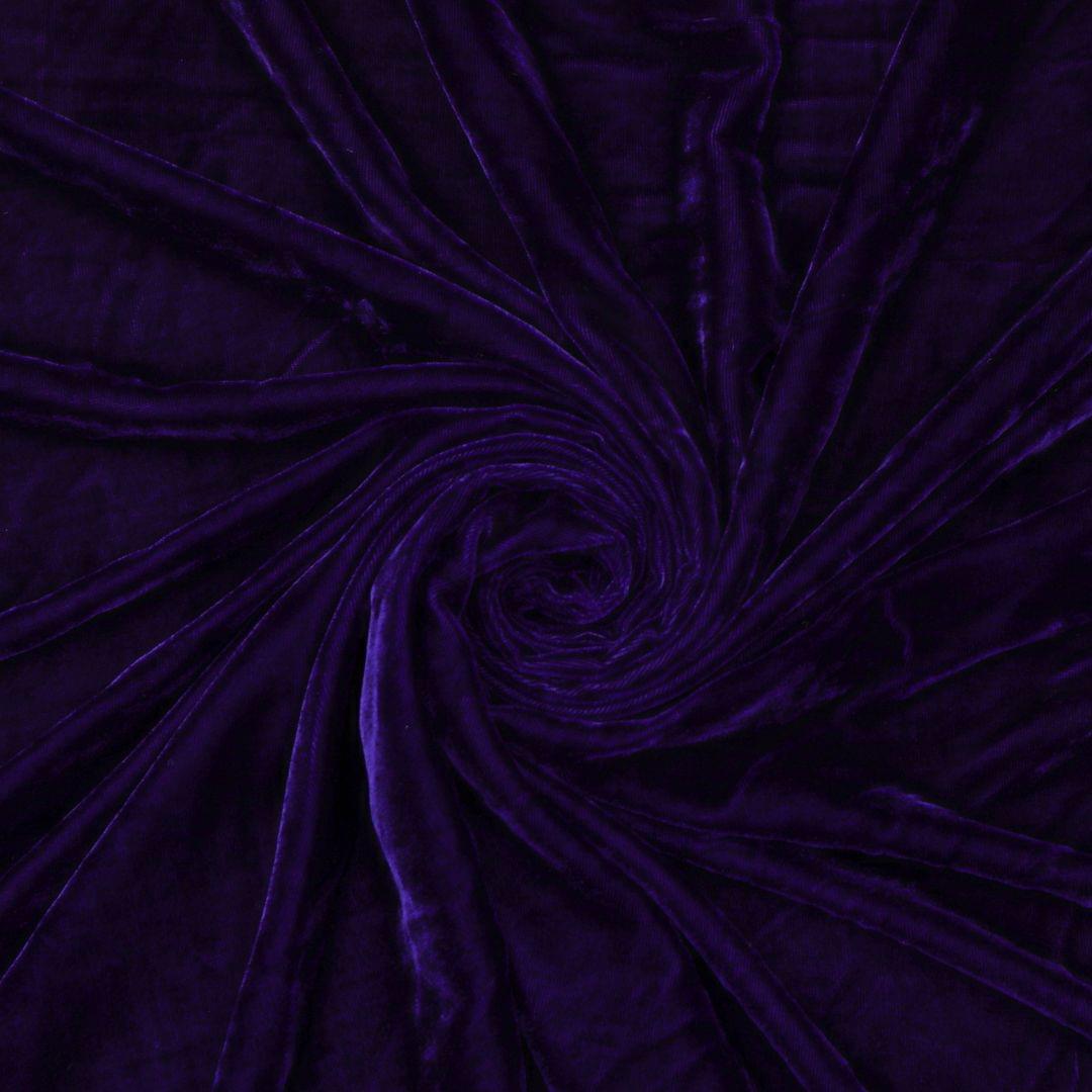 Navy Blue Pure Velvet Fabric