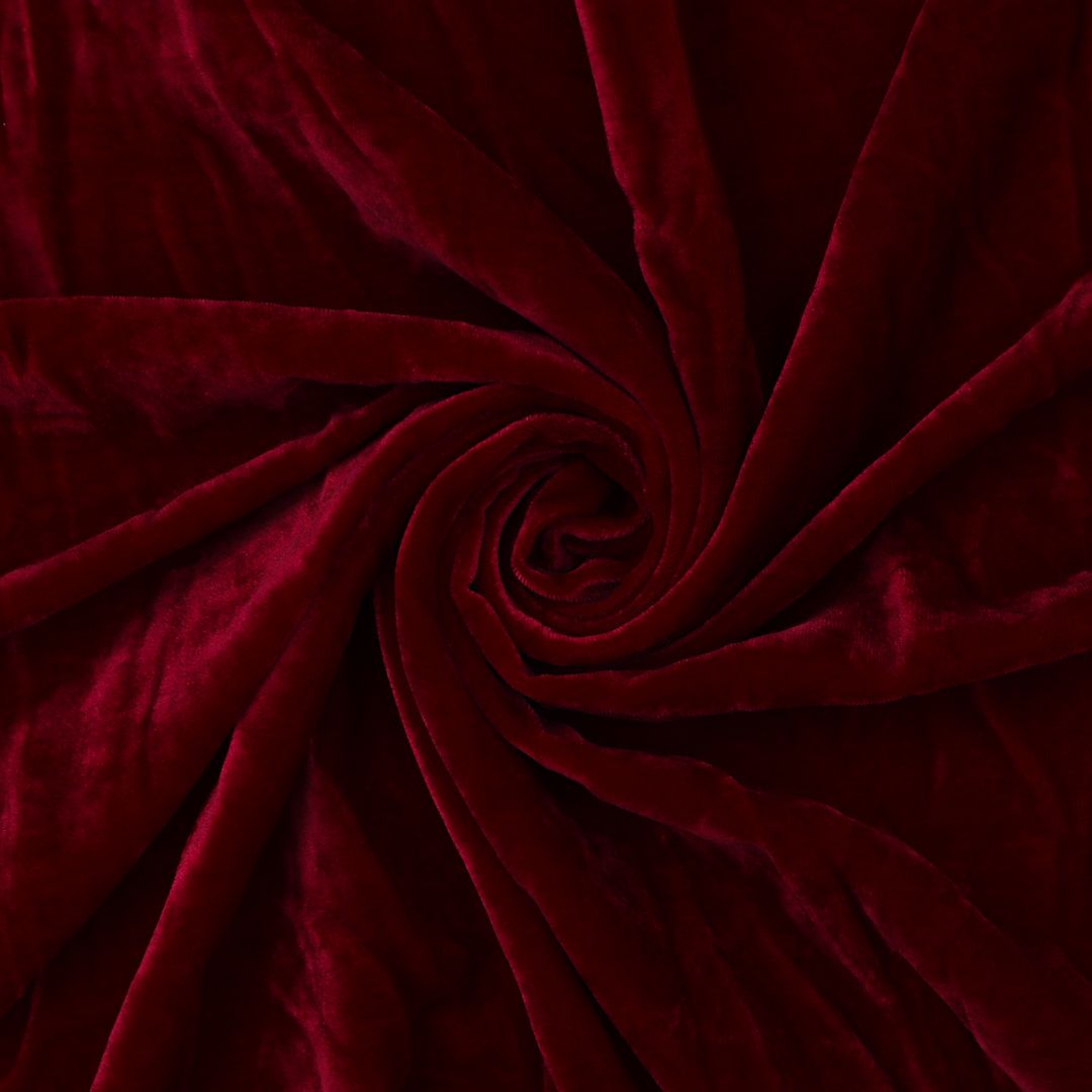 Cherry Red Viscose Velvet Fabric