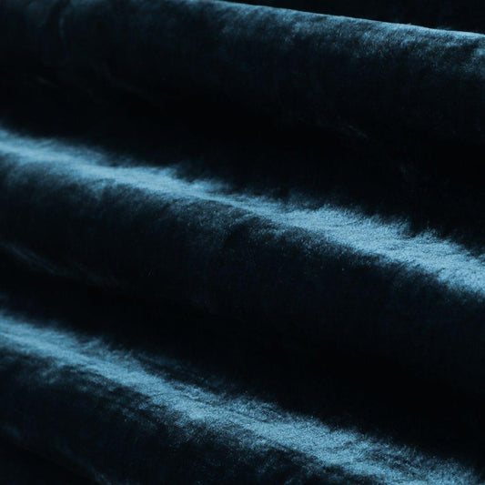 Midnight Blue Viscose Velvet Fabric