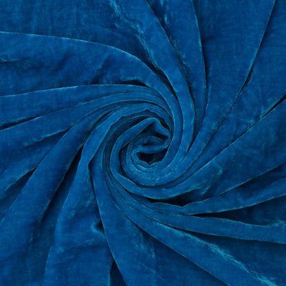 Sapphire Blue Viscose Velvet Fabric
