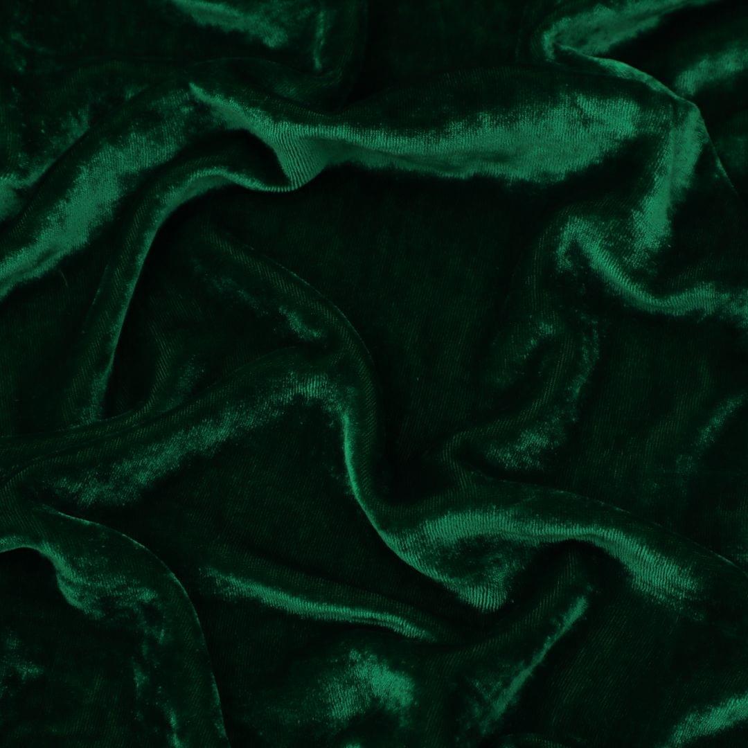 Emerald Green Viscose Velvet Fabric