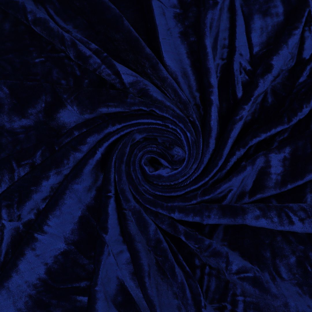Navy Blue Viscose Velvet Fabric